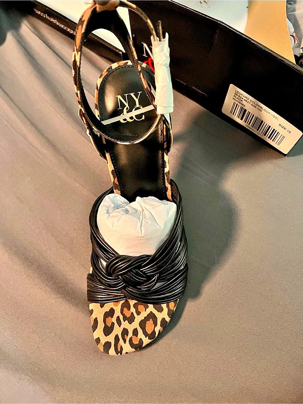 New York & Company Leopard Colorblock Heels